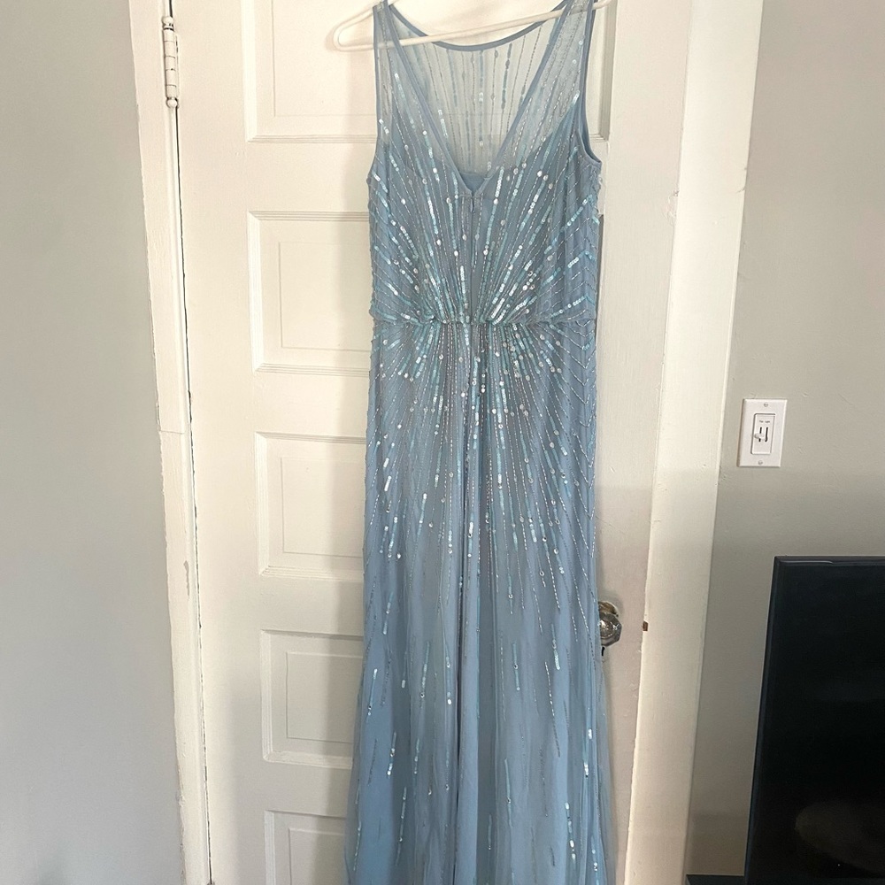 AIDAN MATTOX SEQUIN DRESS  Size 12 Light Blue